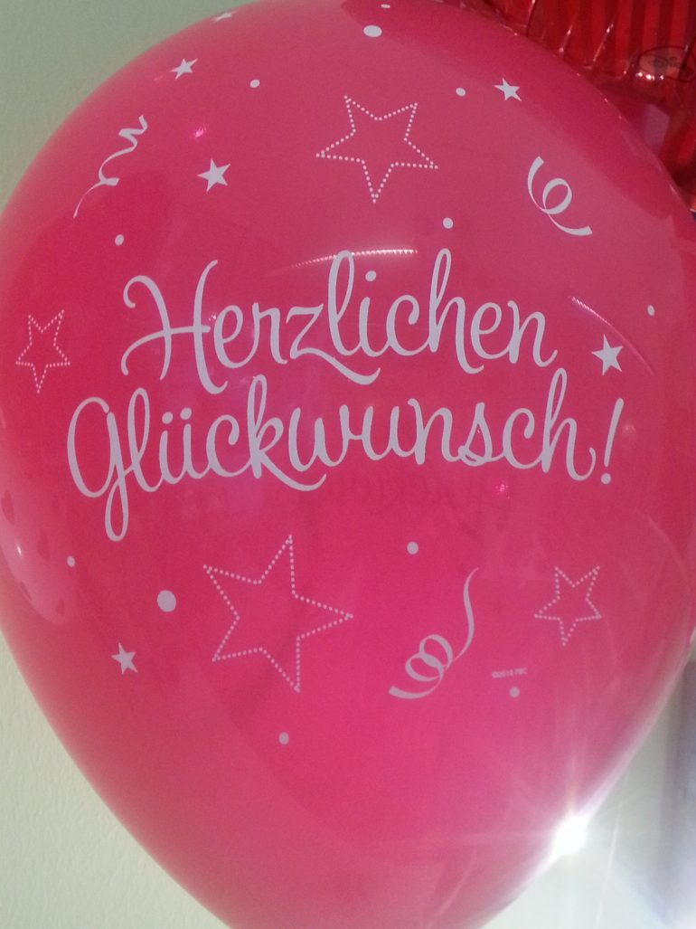 Latexballon rot Herzlichen Glückwunsch
