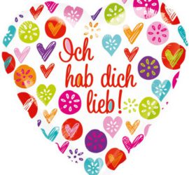 Folienherz `Ich hab dich lieb´