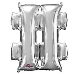 Folienballon Sonderzeichen Raute in silber, 86 cm groß, für Helium geeignet