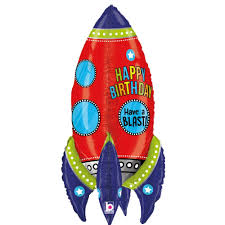 Folienballon Happy Birthday Rakete - Have a BLAST!