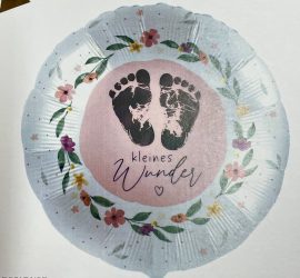 Folienballon kleines Wunder - Fußabdrücke - Mädchen; 45cm; rund
