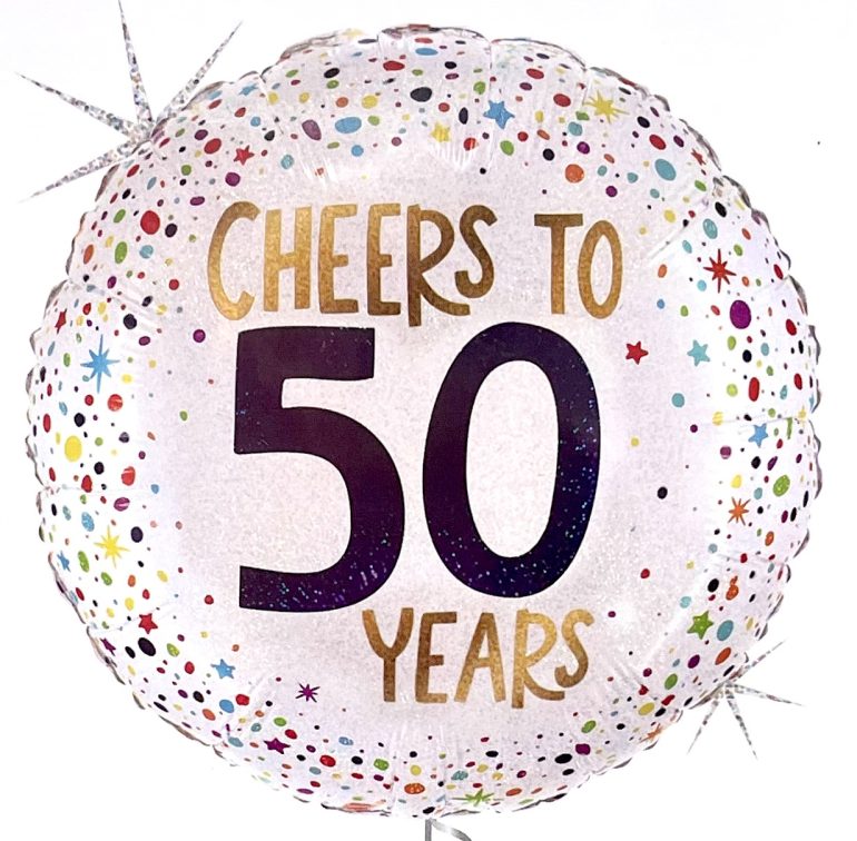 Folienballon `CHEERS TO 50´; rund; 45cm