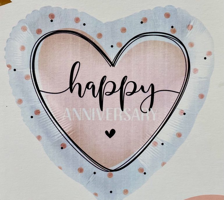 Folienherz `Happy Anniversary´; 45cm