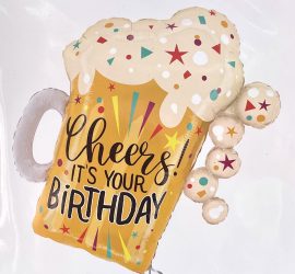 Folienballon Bierkrügerl `Cheers it´s your Birthday´