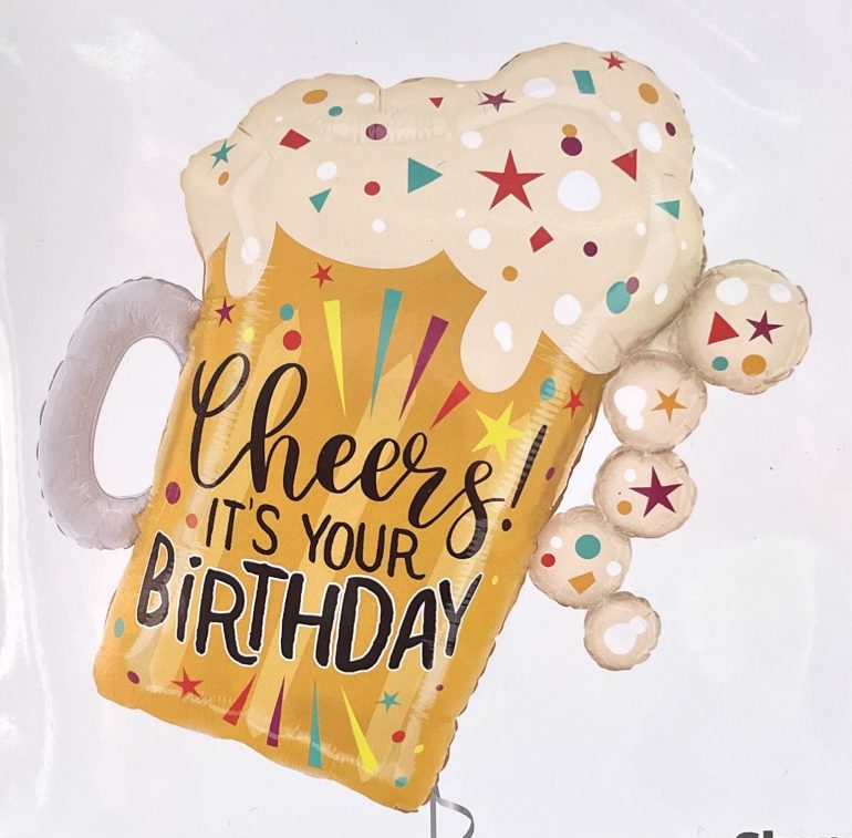 Folienballon Bierkrügerl `Cheers it´s your Birthday´