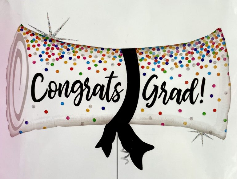 Folienballon Congrats Grad - Dokumentenrolle