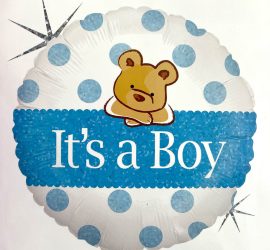 Folienballon `It´s a Boy´ mit Teddybär