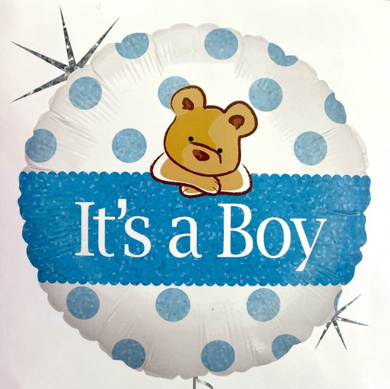 Folienballon `It´s a Boy´ mit Teddybär