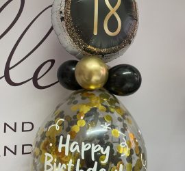 Stufferballon - Geschenk im Ballon - 18. Geburtstag - schwarz/gold