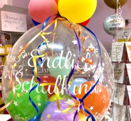 Stufferballon - Geschenk im Ballon - Endlich Schulkind - bunt