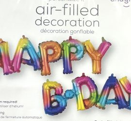 Schriftzüge `HAPPY B-DAY´; bunt; Luftfüllung