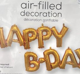 Schriftzüge `HAPPY BDAY´ - gold; Luftfüllung!