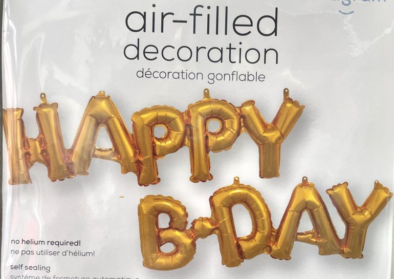 Schriftzüge `HAPPY BDAY´ - gold; Luftfüllung!