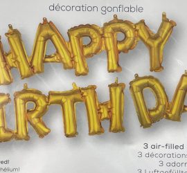 Schriftzüge `HAPPY BIRTHDAY´; gold; Luftfüllung!