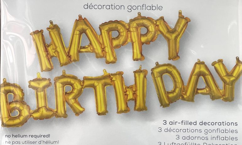 Schriftzüge `HAPPY BIRTHDAY´; gold; Luftfüllung!