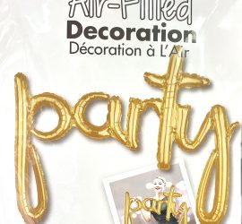 Schriftzug `party´ - gold; Luftfüllung!