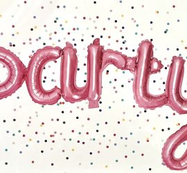 Schriftzug `party´ - pink; Luftfüllung