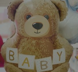 Folienballon Teddybär mit Aufschrift BABY