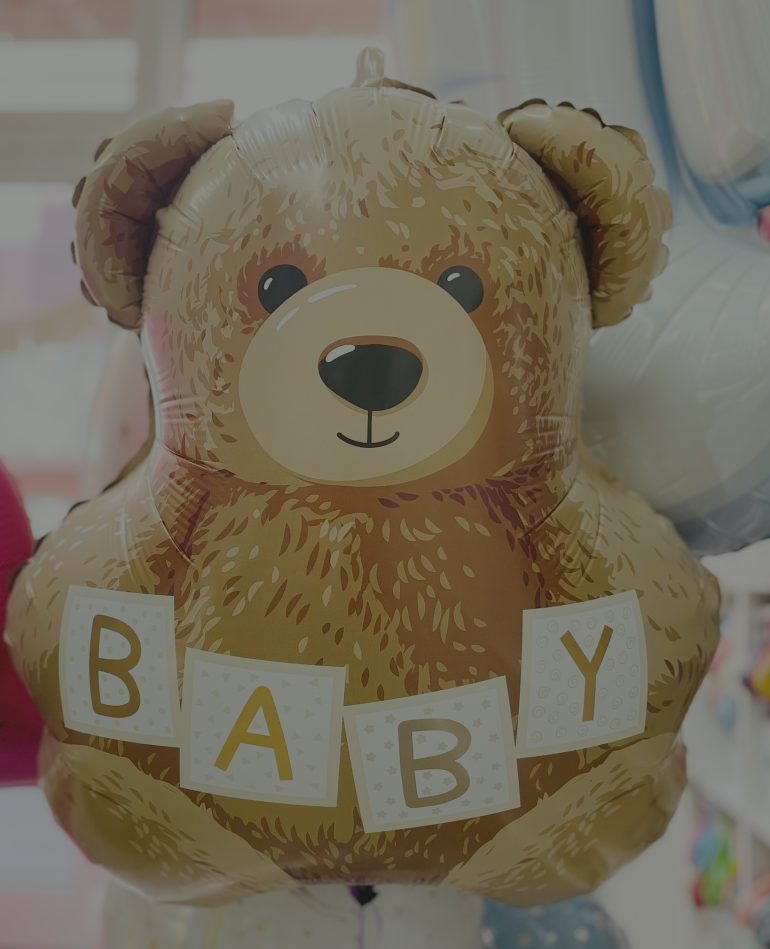 Folienballon Teddybär mit Aufschrift BABY
