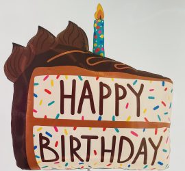 Folienballon Happy Birthday Schokoladentorte mit Kerze